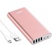 Portable Charger, BONAI 20000mAh Power Bank, 4-Port Output Aluminum Polymer Portable Battery Charger, 4.0A Max Input Compatible with iPhone 11 XR 8 7 6s Galaxy S20 S8 -Rose Gold